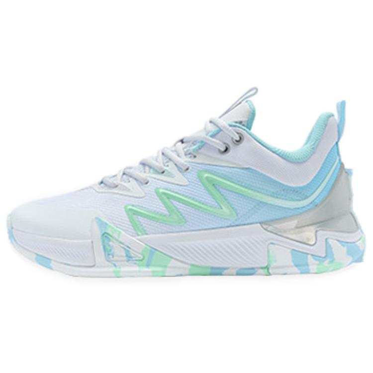 XTEP Slip Resistant Abrasion Resistant Low top Basketball Shoes Men's White Blue