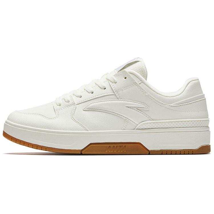 Anta Coverage Slip Resistant And Abrasion Resistant Low top Skateboard Shoes Men's Ivory White