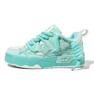 GREZHER Moisture Wicking Abrasion Resistant Lightweight Slip Resistant Low top Skateboard Shoes Unisex Mint Green