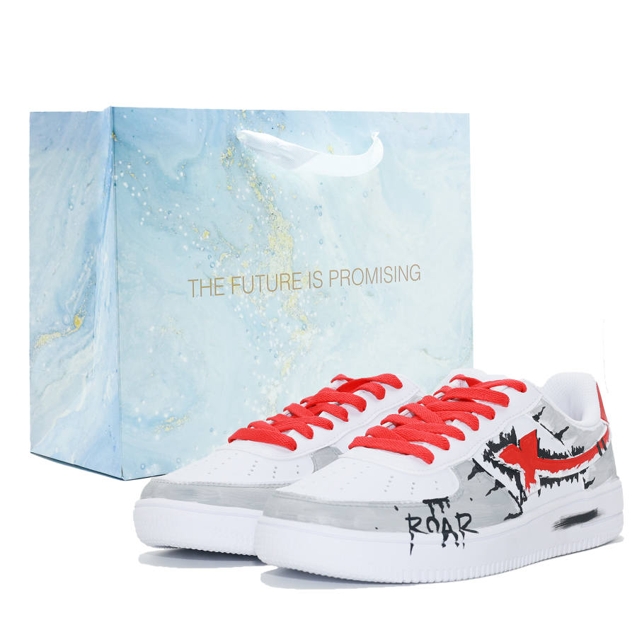 XTEP Air Force 1 Slip Resistant Abrasion Resistant Low top Skateboard Shoes Women's Red White