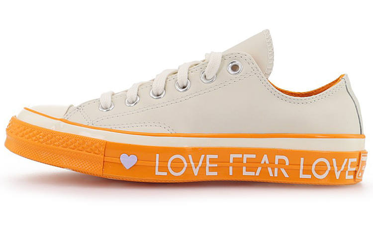 Converse 1970s Samsung Logo Abrasion Resistant Lightweight Low top Canvas Shoes Women's White Orange