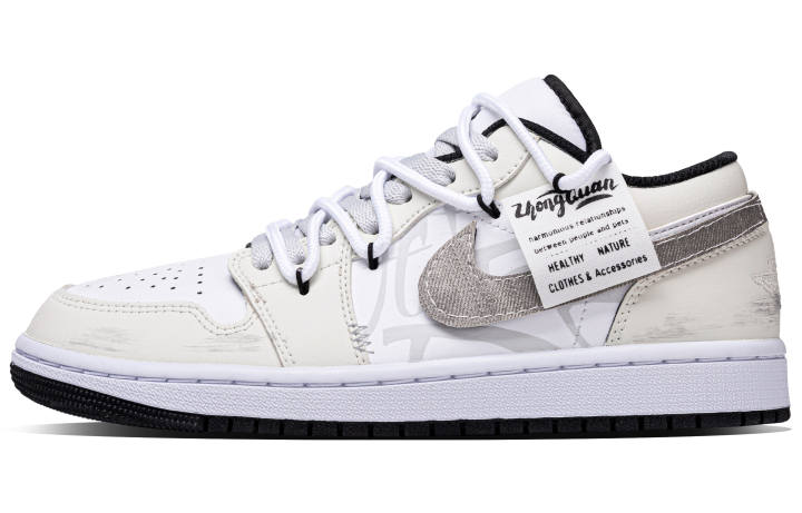 Jordan Jordan Air Jordan 1 Low Plain Rhythm Sketch Synthetic Leather Cushioning Abrasion Resistant Cushioning, Wear Resistant
