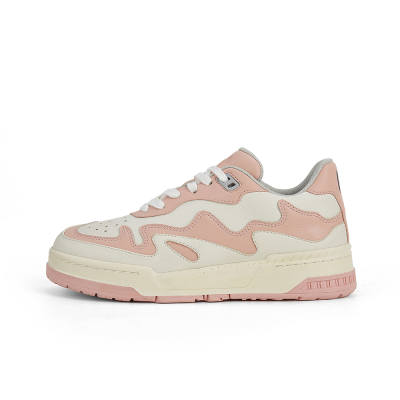 PAUZE Flame Slip Resistant Abrasion Resistant Low top Skateboard Shoes Unisex Beige Pink