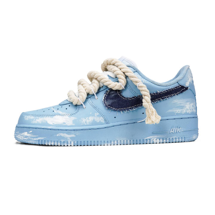 Nike Nike Air Force 1 Low top Skateboard Shoes Men's Blue