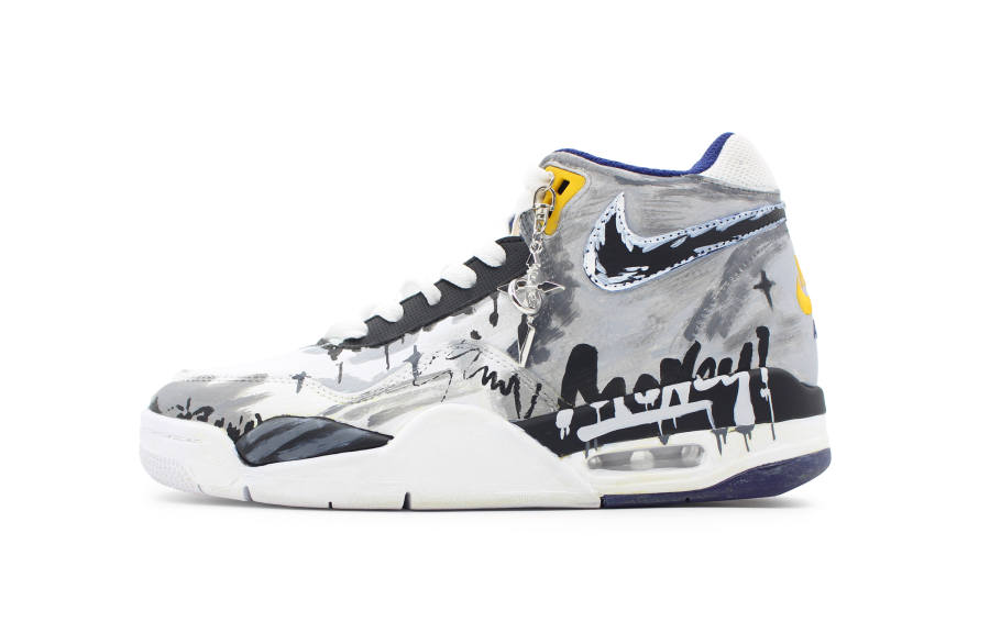 Nike Nike Flight Legacy Moon Shadow Galaxy Trendy Abrasion Resistant Mid top Vintage Basketball Shoes Men's Gray