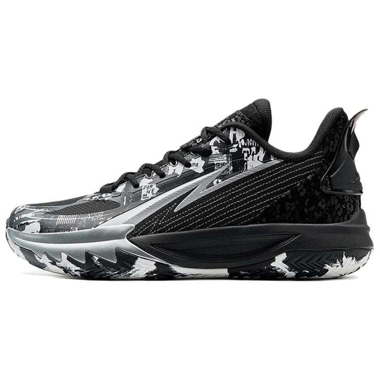 XTEP XTEP Slip Resistant Coverage Lightweight Low top Basketball Shoes Men's Black White