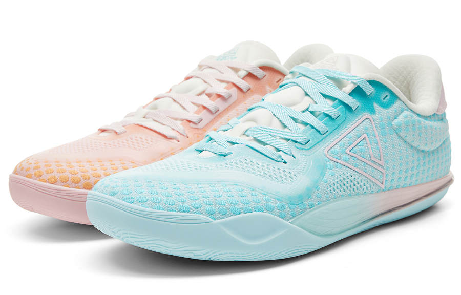 PEAK Tàijí Wúshuang EX Mismatched Color, Coral Sea Cushioning Slip Resistant Abrasion Resistant Rebound Low top