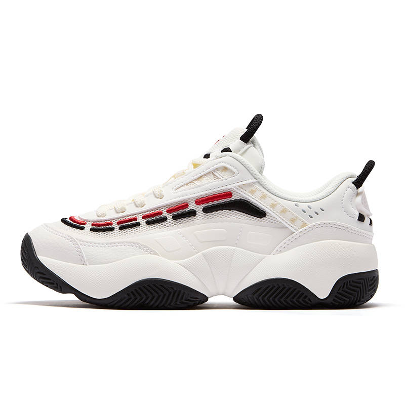 FILA FUSION FIRE Flame Shoes Fashion Coverage Low top Vintage Basketball Shoes Women's White Black