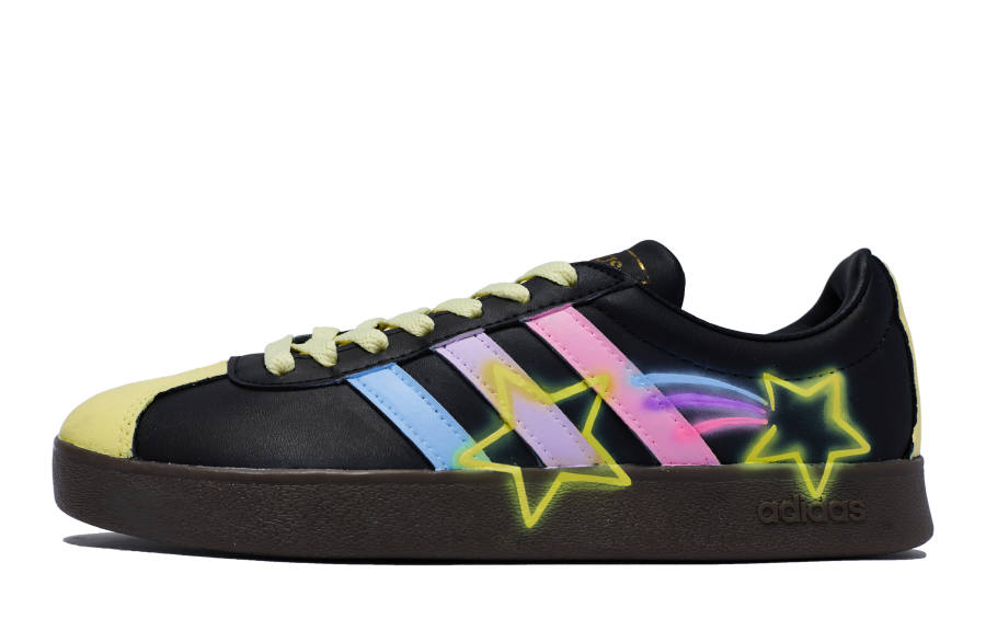 Adidas Neo Vl Court 811 Manufacturing, Wish Star Low top Skateboard Shoes Unisex Custard Black