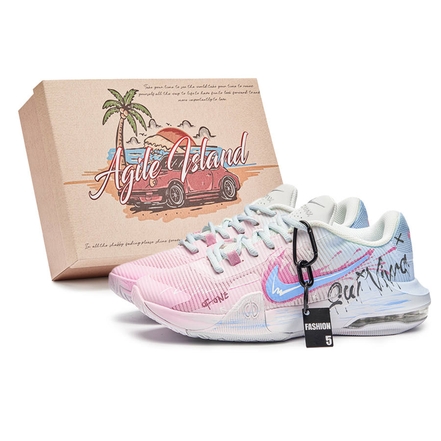 Nike Nike Air Max Impact Abrasion Resistant Abrasion Resistant Low top Basketball Shoes Unisex Blue Pink