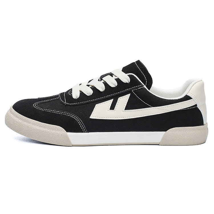 Warrior Abrasion Resistant Lightweight Wear resistant And Lightweight Low top Canvas Shoes Unisex Black Beige