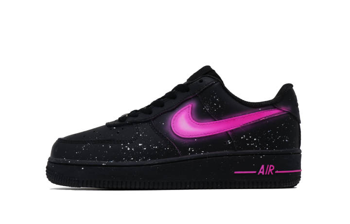 Nike Nike Air Force 1 Leather Abrasion Resistant Low top Skateboard Shoes Unisex Black Pink