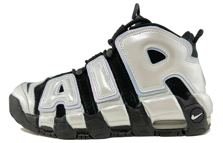 Nike Nike Air More Uptempo Leather Cushioning Slip Resistant Abrasion Resistant Coverage Mid top Covered Basketball Shoes GS