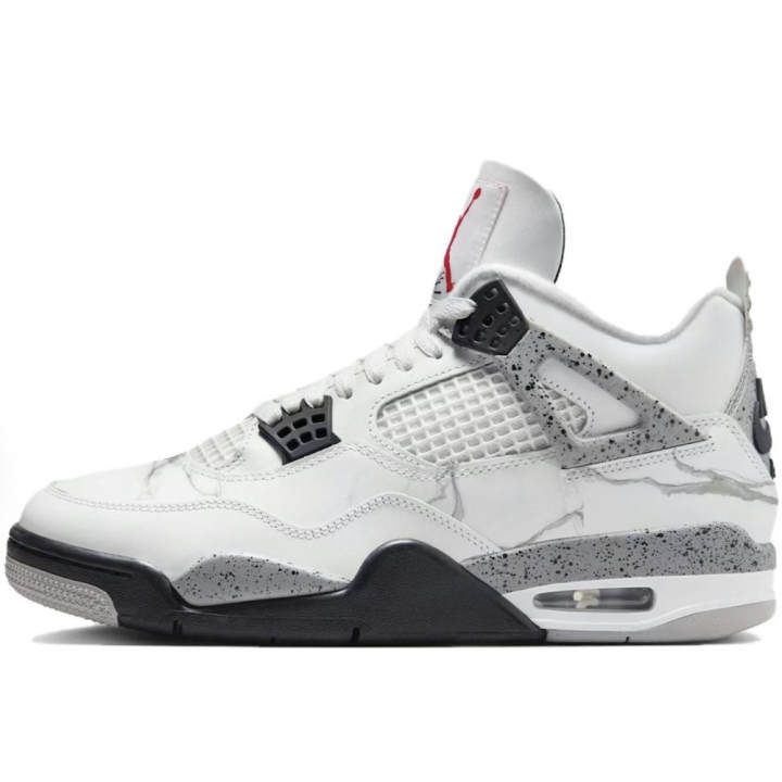 Jordan Jordan Air Jordan 4 Retro 'White Cement' Monument Cushioning Abrasion Resistant Cushioning, Wear Resistant Mid top