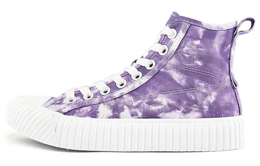 Kappa YISHUJIA x Kappa Tie Dye Print Slip Resistant Abrasion Resistant High top Canvas Shoes Unisex Palace Purple