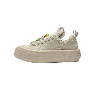 Foreshadow Double Uni Sneaker Platform Low top Canvas Shoes Women's White