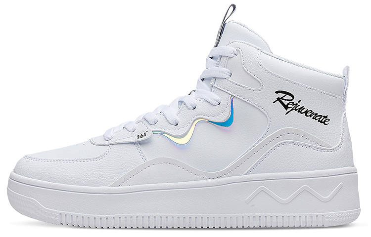 361° Slip Resistant, Abrasion Resistant, Lightweight High top Skateboard Shoes Feather White