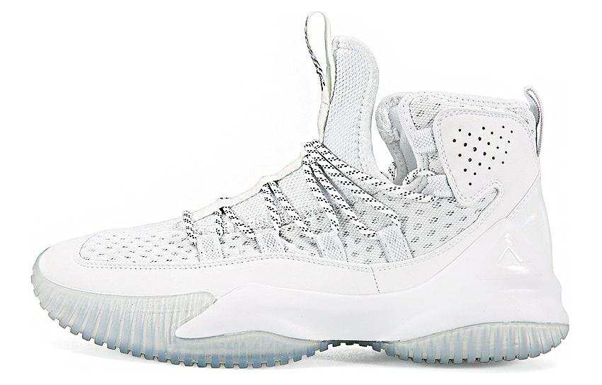 PEAK Fabric Cushioning Slip Resistant Abrasion Resistant High top Basketball Shoes Men's White
