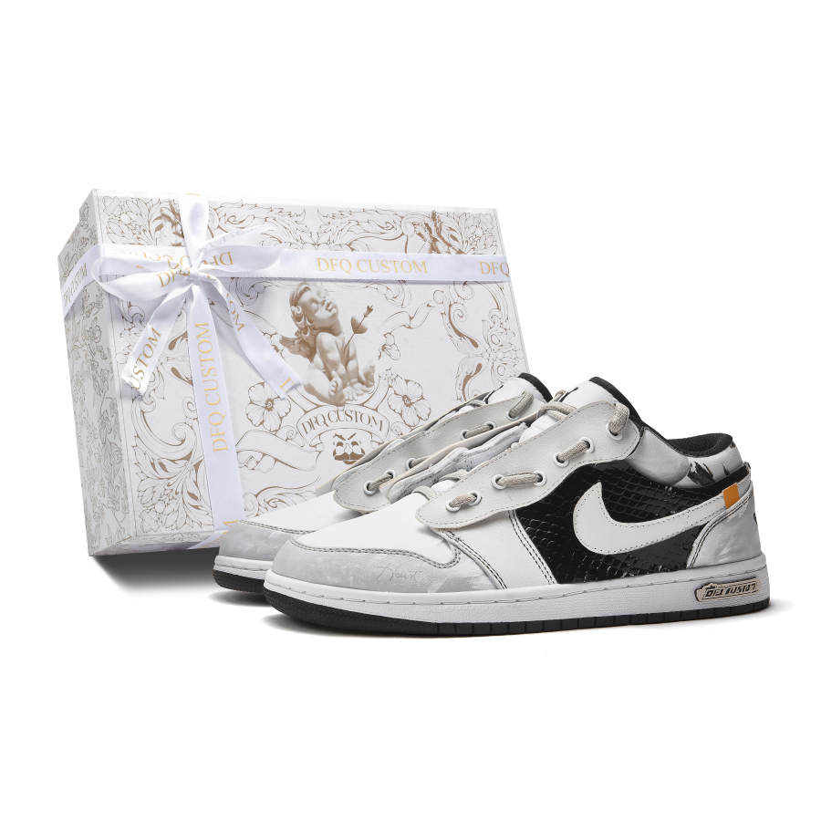 Jordan Jordan Air Jordan 1 Da Vinci Custom, Box, Ideogram Steel Engraved Slip Resistant Abrasion Resistant