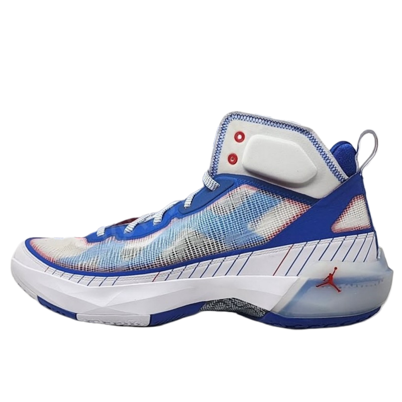 Jordan Jordan Air Jordan 37 Abrasion Resistant High top Basketball Shoes Unisex White Blue