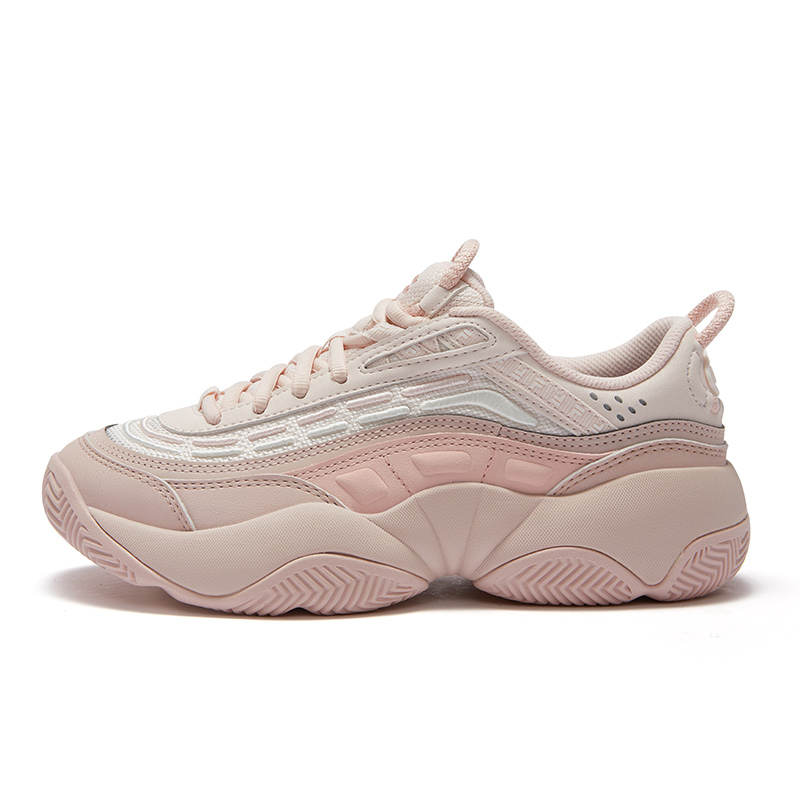 FILA FUSION FIRE Flame Shoes Versatile Low top Vintage Basketball Shoes Women's Angel Wing Powder