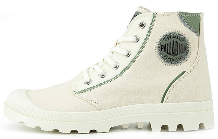 Palladium Classic And Versatile Slip Resistant, Abrasion Resistant, Breathable High top Canvas Shoes Unisex White