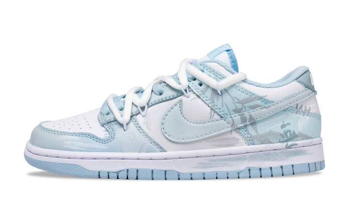 Nike Nike Dunk Ruyi Ink Slip Resistant Slip Resistant Low top Skateboard Shoes Men's Blue White