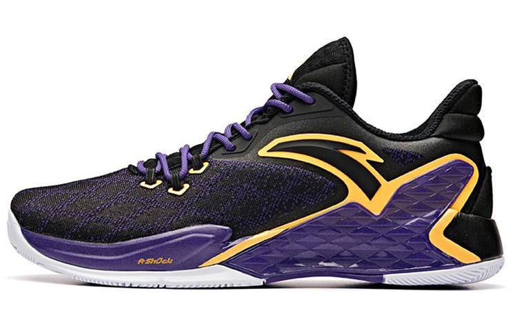 Anta Rajon Rondo Slip Resistant, Abrasion Resistant, Breathable Low top Basketball Shoes Men's Black Purple