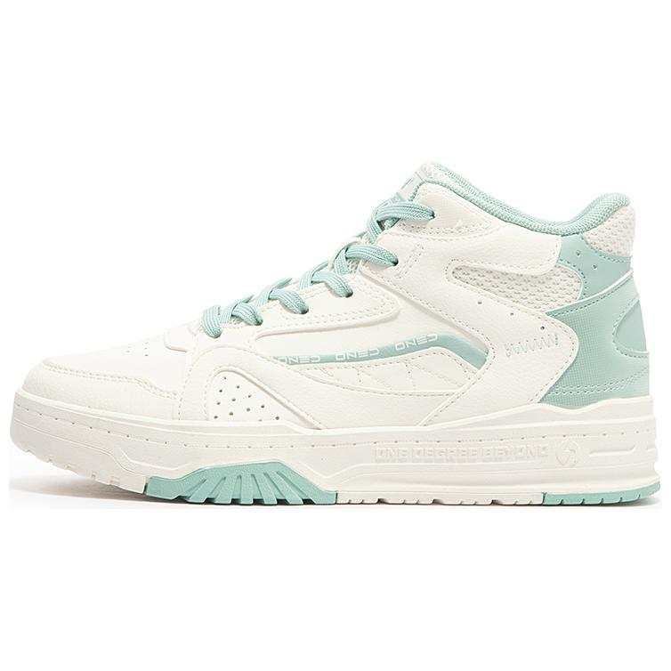 361° Abrasion Resistant Breathable Abrasion Resistant Breathable High top Skateboard Shoes Women's White Green