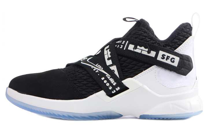 Nike Nike Zoom Soldier 12 Slip Resistant Mid top Basketball Shoes Men's Black White