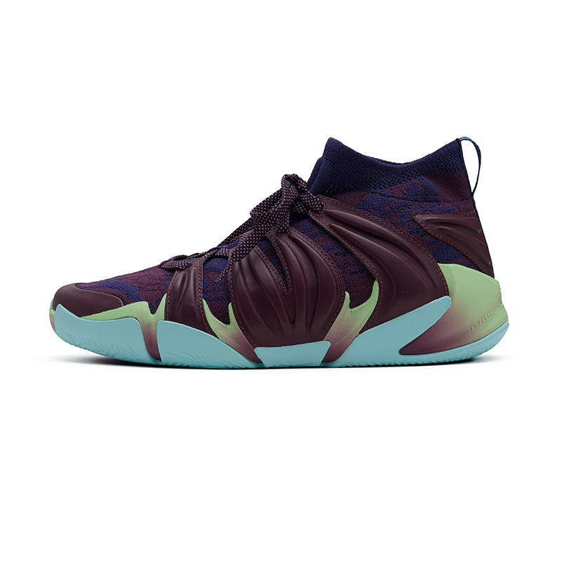 EQLZ EQUALIZER EQLZ EQUALIZER Textile, Top Grain Cow Leather Mid top Basketball Shoes Men's Lushan Purple