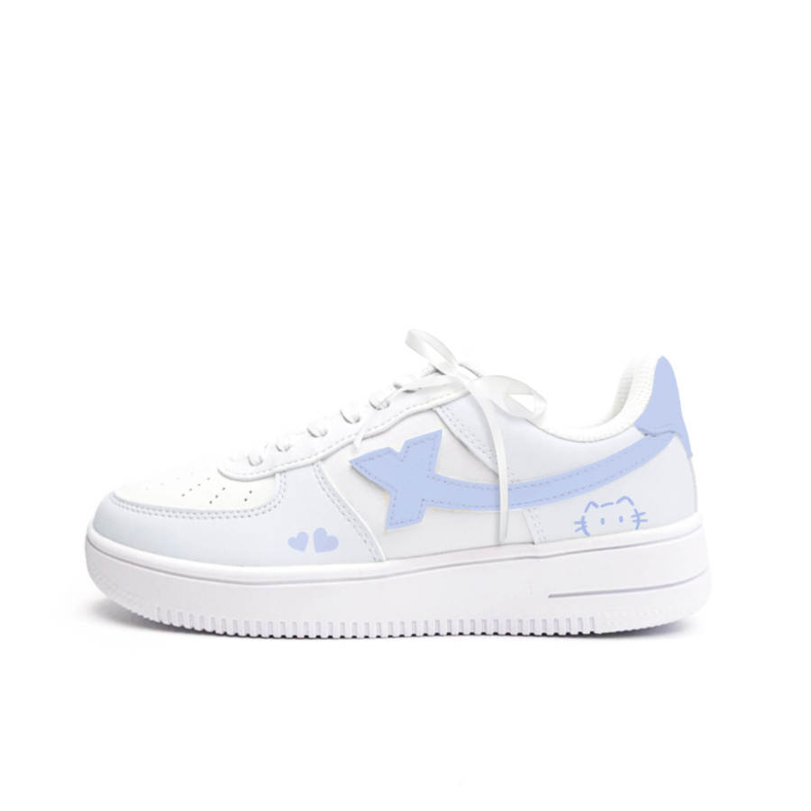 XTEP Air Force 1 Wear resistant And Lightweight Low top Skateboard Shoes Women's White Blue