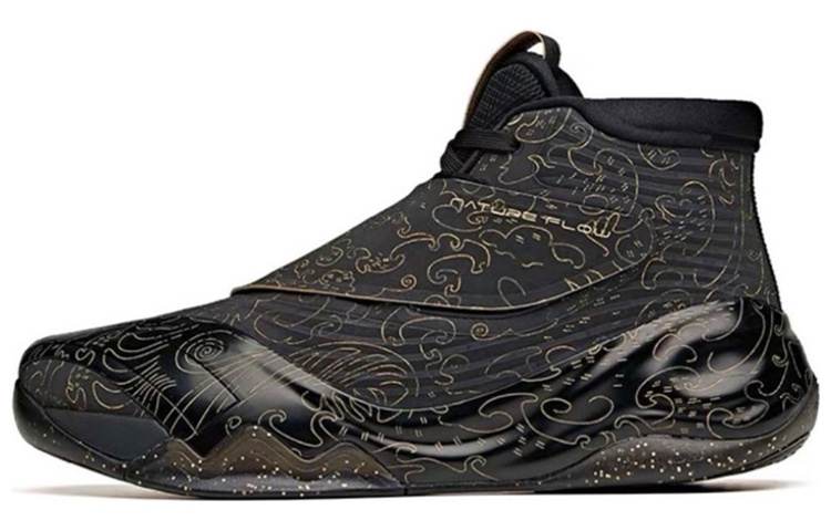 Anta KT6 Cushioning Slip Resistant Abrasion Resistant Breathable Low top Basketball Shoes Men's Black Gold