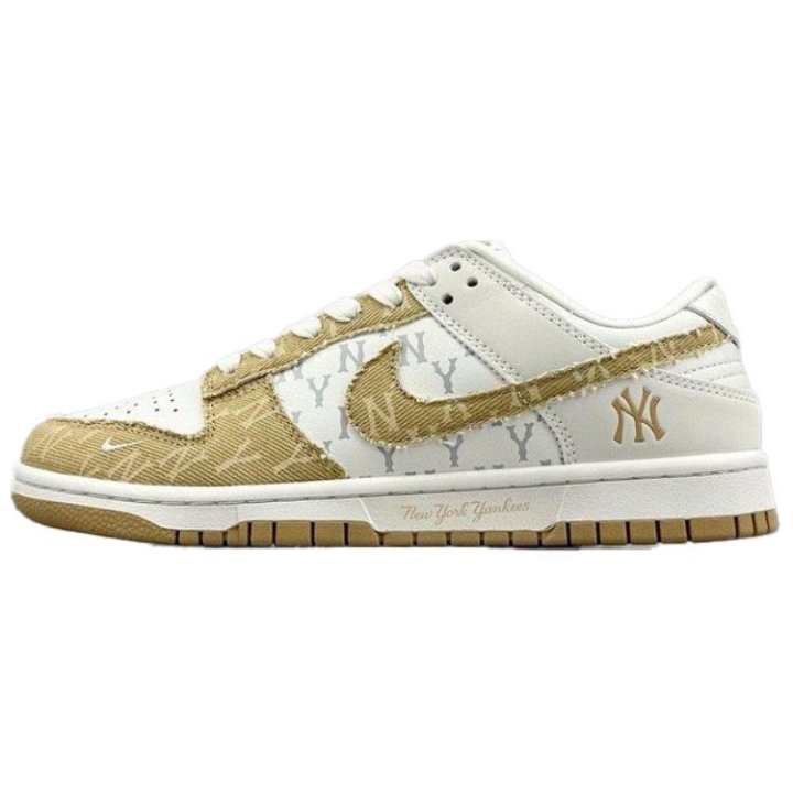 Nike MLB x Nike SB Slip Resistant Abrasion Resistant Low top Skateboard Shoes Unisex White Yellow