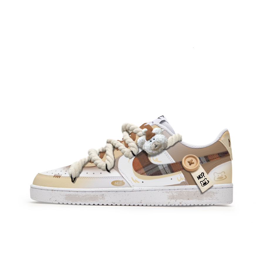 Nike Nike Court Vision 1 Slip Resistant Cushioning Low top Skateboard Shoes Men's Brown White