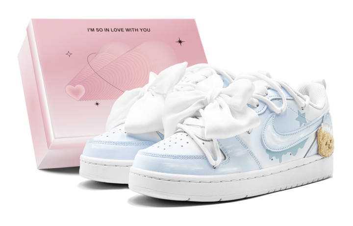 Nike Nike Court Borough Good Night Bear Cub, Refreshing, Sweet Style Slip Resistant Slip Resistant Low top Skateboard Shoes