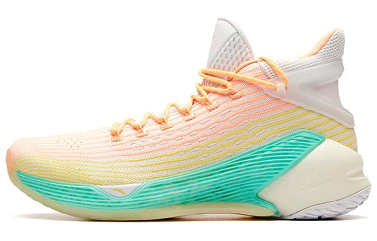 Anta KT4 Klay, Thompson Playoffs Deep Water Flow High top Basketball Shoes Men's White Red Yellow Green
