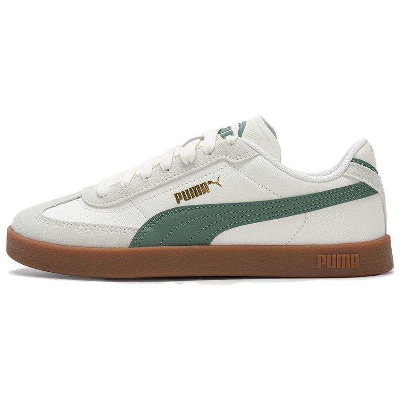 PUMA Club 2 Abrasion Resistant Low top Skateboard Shoes Unisex White Green