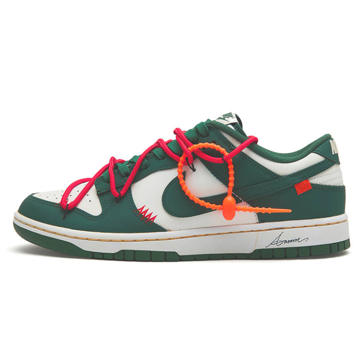 Nike Nike Dunk Abrasion Resistant Low top Skateboard Shoes Men's White Green
