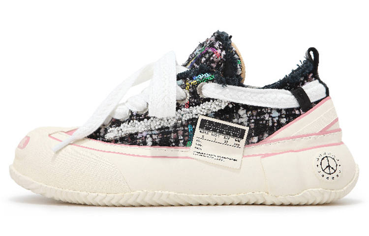 XVESSEL VESSEL G.o.p. 2.0 Marshmallow Lows 'Black Tweed' Low top Canvas Shoes Unisex Black White