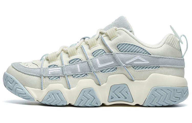 FILA FUSION BUSTER Puffy Shoes Textile, Synthetic Leather Trendy Low top Vintage Basketball Shoes Women's Beige Blue