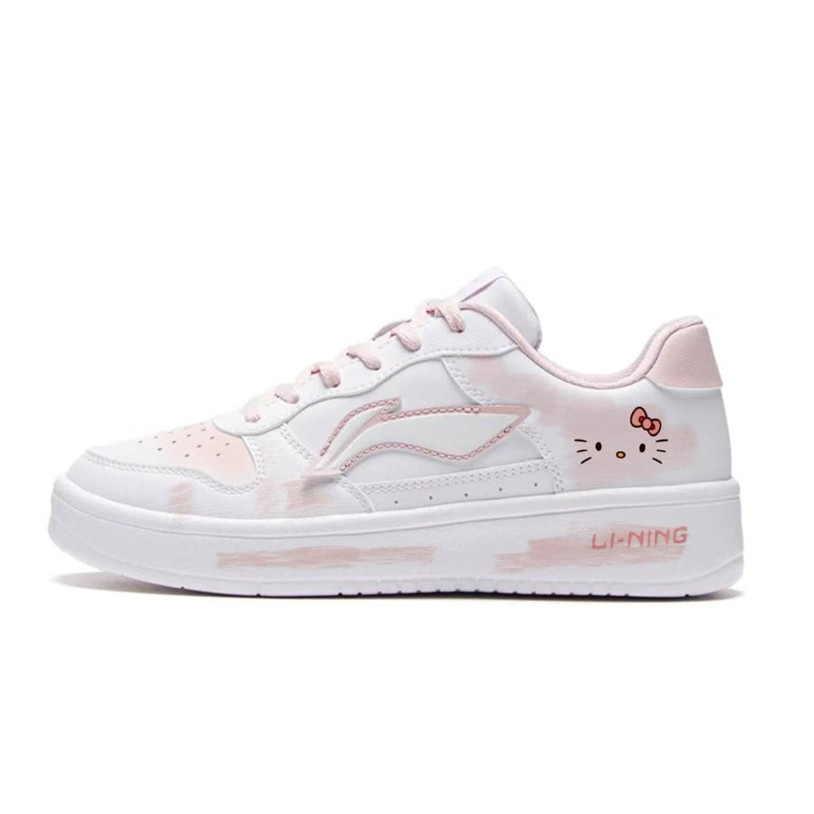 Li-Ning LiNing Pontoon Boats Slip Resistant, Abrasion Resistant, Lightweight Low Top Skateboard Shoes Women's Pink