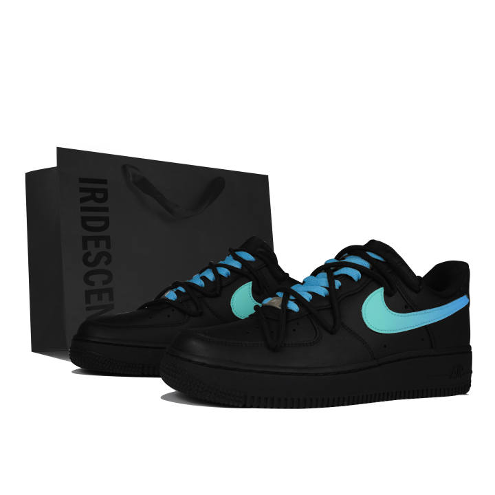 Nike Nike Air Force 1 Low top Skateboard Shoes Women's Black Blue