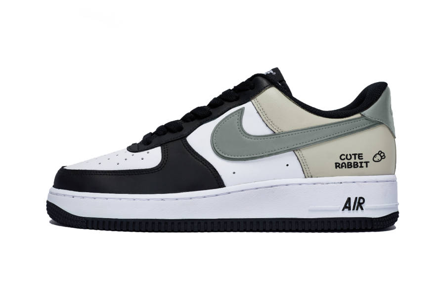 Nike Nike Air Force 1 Ripple Smog Slip Resistant Low top Skateboard Shoes Men's White Gray