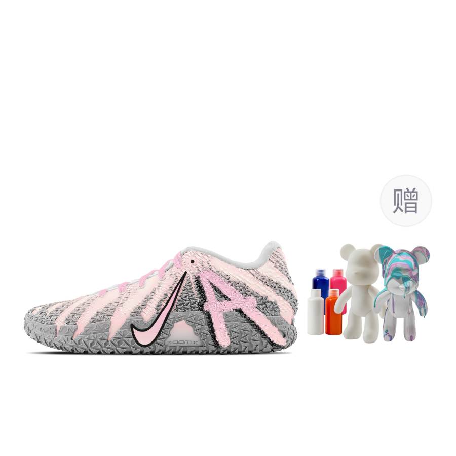 Nike Nike Ja Morant 3 Street Archive, Fluid Bearbrick Abrasion Resistant Low top Basketball Shoes Unisex Pink