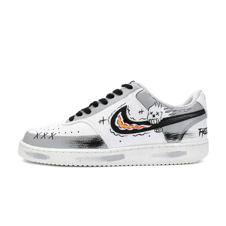 Nike Nike Court Vision Non slip Lightweight Low top Skateboard Shoes Men's Black White