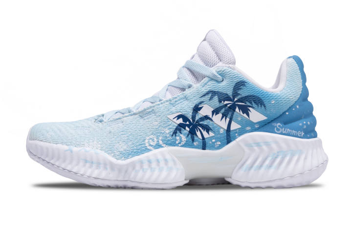 Adidas Adidas Pro Bounce 2018 Wind Mountain Island Cushioning Slip Resistant Low top Basketball Shoes Men's Blue White