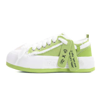 Jifffly Platform Abrasion Resistant Breathable Lightweight Height Increasing Low top Canvas Shoes Women's Green