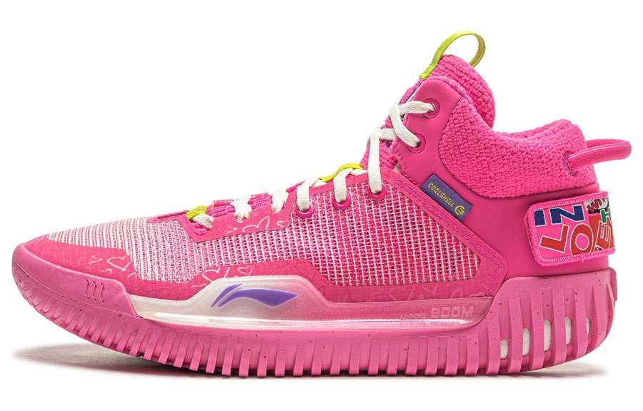 Li-Ning Li Ning Badfive 3 Synthetic Leather Cushioning Slip Resistant Low top Basketball Shoes Men's Pink