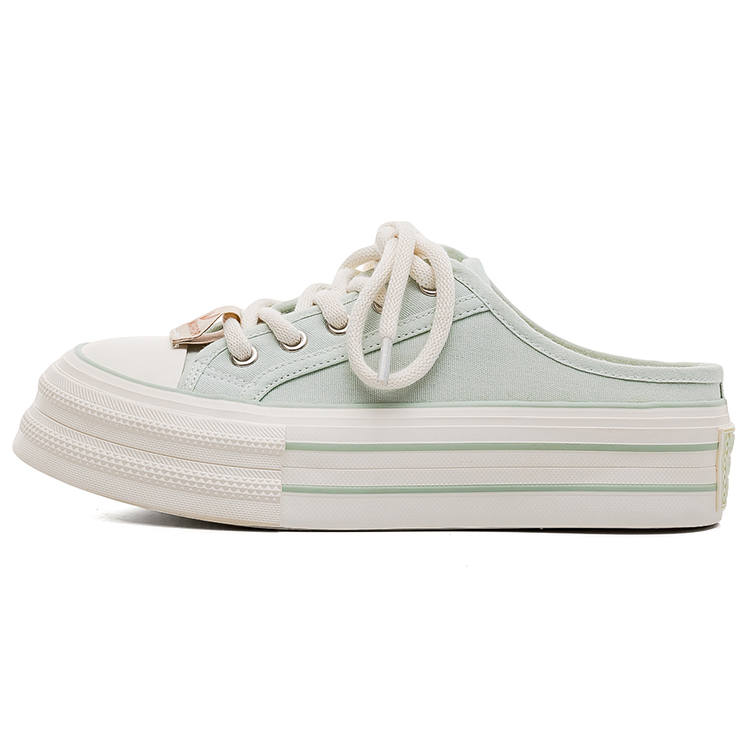 WARRIOR Abrasion Resistant Breathable Low top Canvas Shoes Women's Light Green